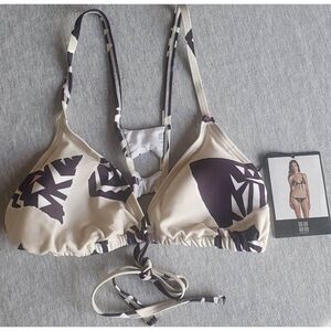 INSIGHT CHIPS LADDER HALTER BIKININTOP CREAM NWT